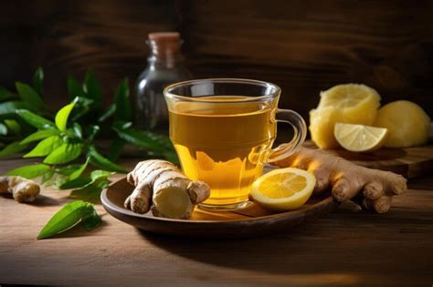 Premium AI Image Minimal Style Hot Ginger And Honey Tea AI Generated