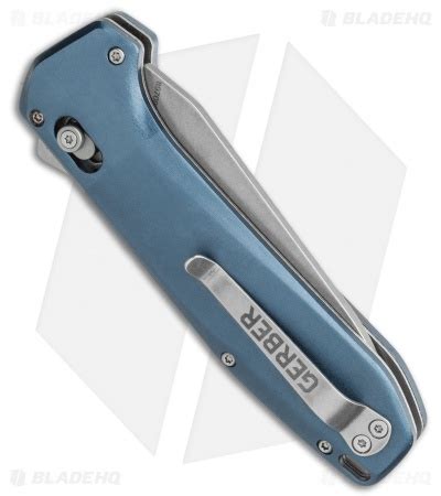 gerber highbrow assisted opening knife blue plain blade hq