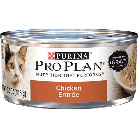 24 Pack Purina Pro Plan Gravy Wet Cat Food Chicken Entree 55 Oz