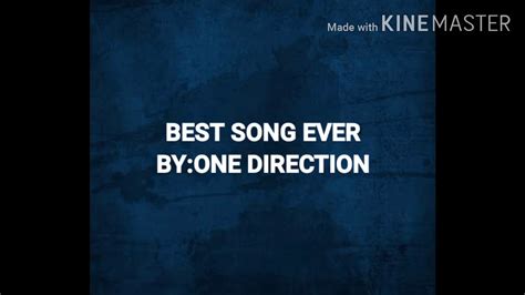 Best Song Ever Lyrics One Direction Youtube