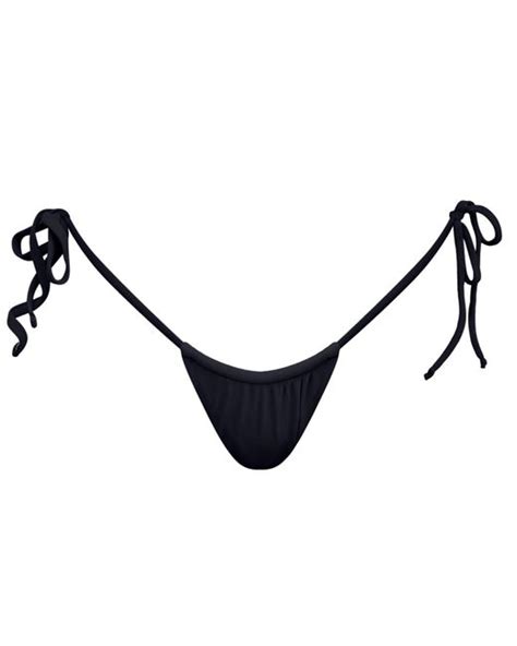 Mihara Calliope Tie String Bikini Bottoms In Blue Lyst