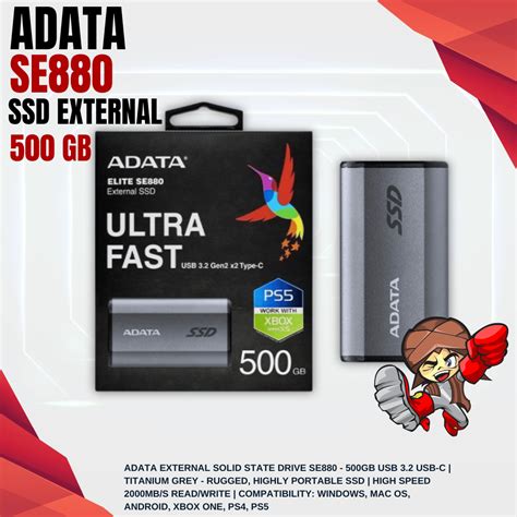 Ssd External Adata Se880 500gb Quadra Computer