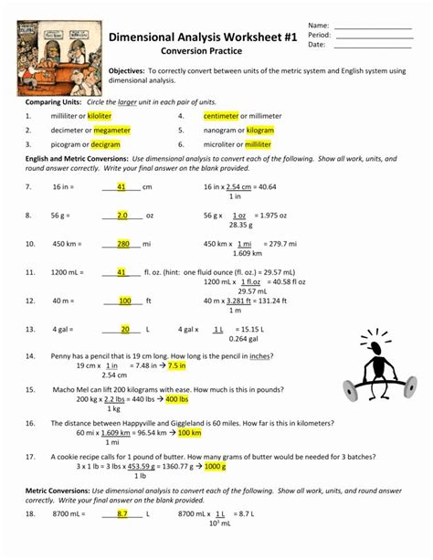 Dimensional Analysis Worksheet With Answers Physics