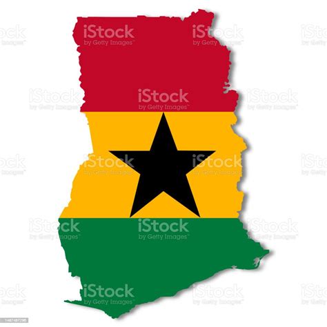 Ghana Map With Clipping Path To Remove Shadow 3d Illustration Stock