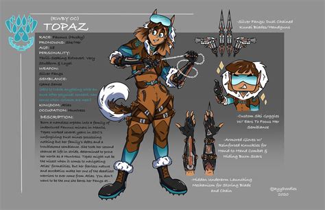 Artstation Rwby Fanart Oc Ref Sheet Topaz