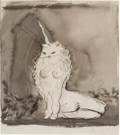 Leonor Fini Sexy Cat Nude Unicorn Cat Woman Chat Surrealiste