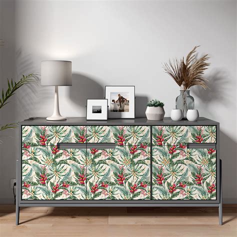 Tropical Flowers Furniture Vinyl Wrap - DecorWrap