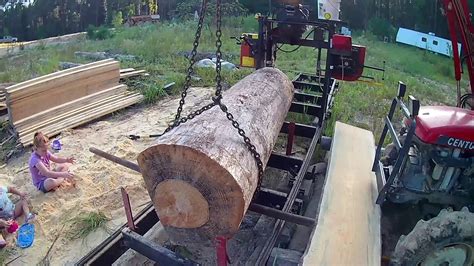 Running The Sawmill TimberKing 1220 Big Pine Log YouTube