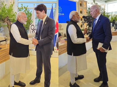 PM Modi Meets Prez Biden Trudeau And Others On Sidelines Of G7 Summit