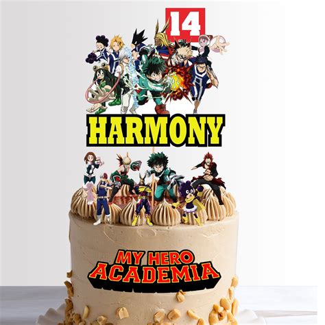 My Hero Academia Happy Birthday Cake Topper With Character Digital