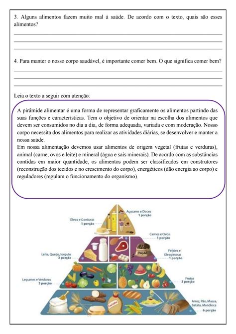 Atividade Piramide Alimentar Ano Edukita