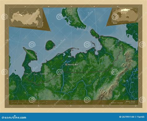 Nenets Russia Physical Labelled Points Of Cities Stock Illustration