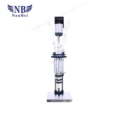 1 5L Lab Double Layer Jacketed Glass Reactor Nanbei Instrument