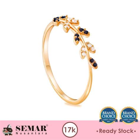 Jual Cincin Emas Helena Leaf Rose Gold 17K Semar Nusantara Di Seller