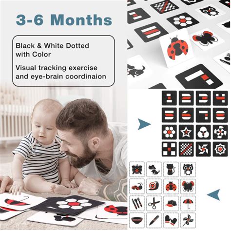 Montessori Baby Visual Stimulation Card Toys Black White Flash Cards