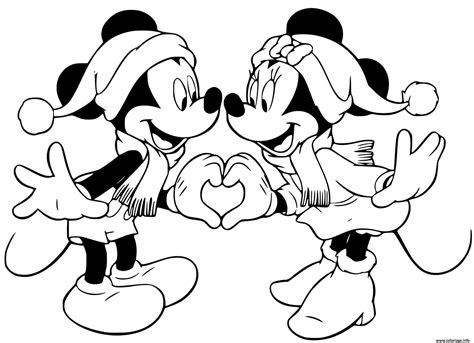 Coloriage Mickey Minnie Forming A Heart Dessin Imprimer Coloriage