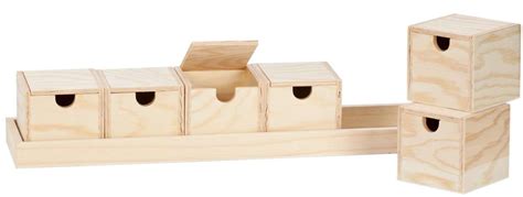 Sortierboxen Mit Tablett Aus Holz 50 8 Cm 6 Boxen Plateau Bois