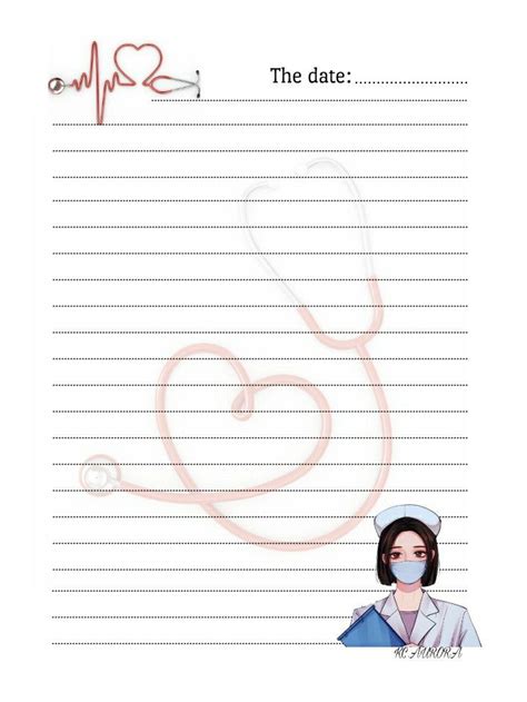 A Medical Notepad With An Image Of A Woman Wearing A Mask And Stethoscope