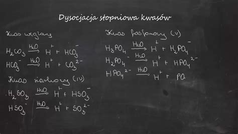 Dysocjacja Stopniowa Kwas W Dysocjacja Jonowa Elektrolityczna Kwas W