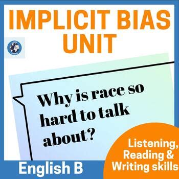 IB DP English B Unit On Social Organisation Implicit Bias Paper 1