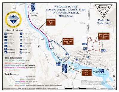 Thompson Falls Community Trails Map map by Sanders County, Montana ...