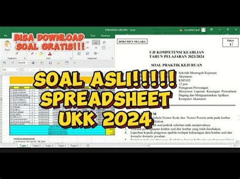 Soal Asli UKK 2024 Spreadsheet YouTube