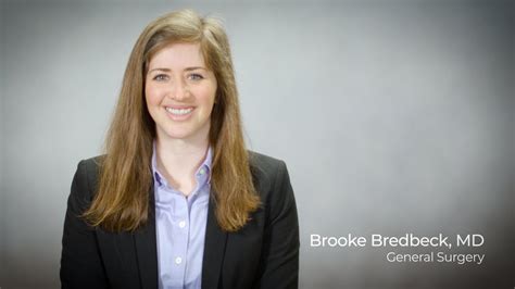 Physician Video Profile Brooke Bredbeck Md General Surgery Youtube