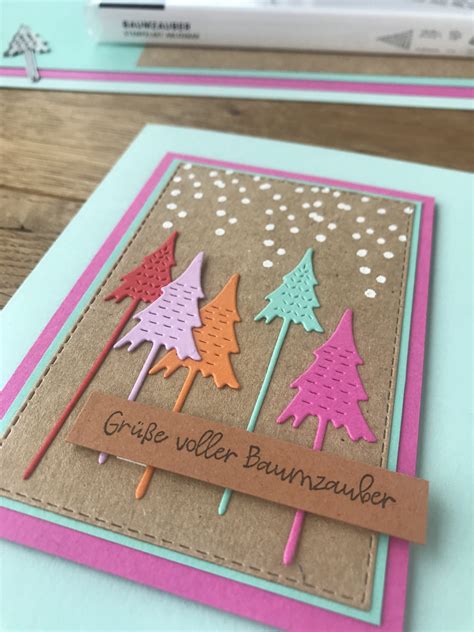 Weihnachtskarten Mit Dem Produktpaket Baumzauber Von Stampin Up