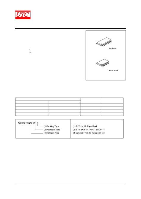 40106 Datasheet 1 6 Pages UTC HEX SCHMITT TRIGGERS