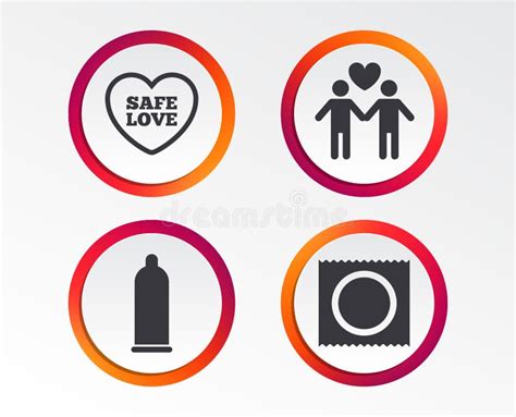 Condom Safe Sex Sign Icon Safe Love Symbol Stock Vector