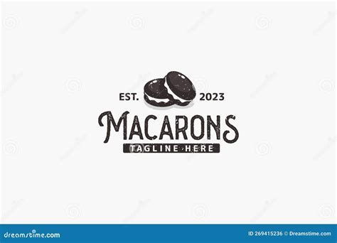 Macarons Logo Round Linear Logo Of Macarons Cartoon Vector