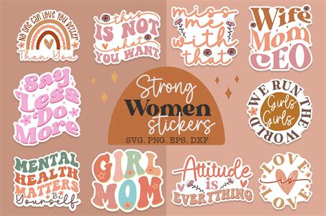 Strong Women Stickers Boho Stickers Graphic By Crazy Craft · Creative