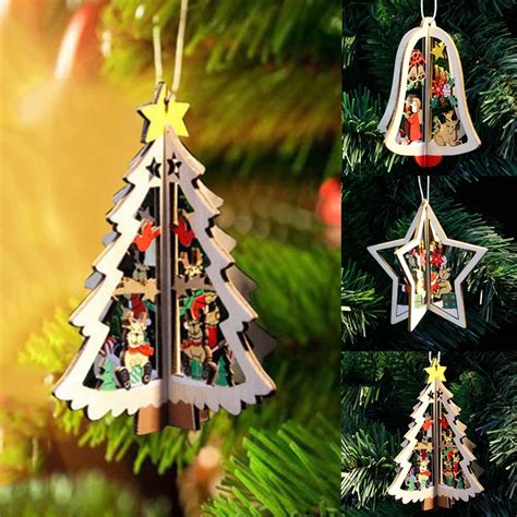 1pc Christmas Tree Ornaments Hanging Xmas Tree Home Party Decor Diy 3d