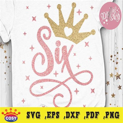 Six Birthday Svg Sixth Birthday Svg Th Birthday Svg Girl Birthday