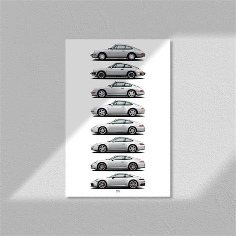 Porsche 911 Evolution Poster 911 G Model 964 993 996 Etsy