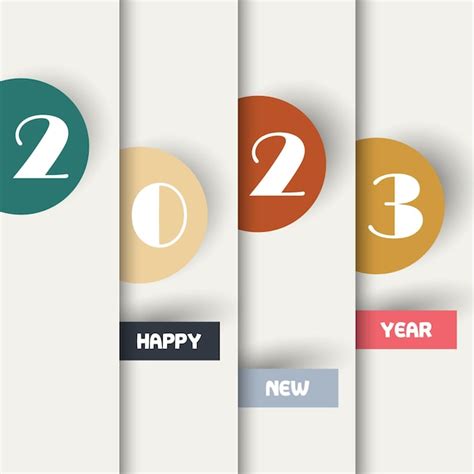 2023 feliz año nuevo números estilo minimalista vector números lineales