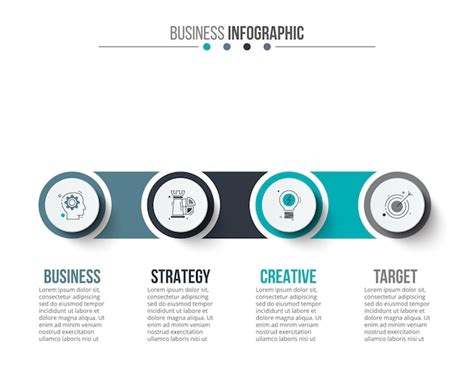 Premium Vector Horizontal Progress Diagram With Circle Elements