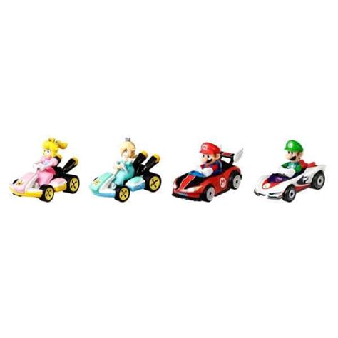 Hot Wheels Coffrets 4 Véhicules Mario Kart Mattel King Jouet Les Autres Véhicules Mattel