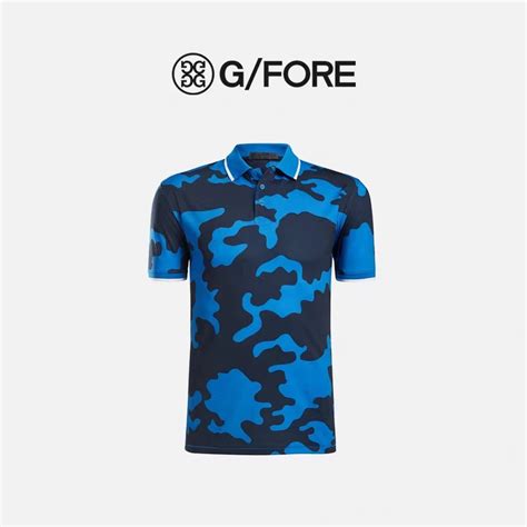 GFORE Summer New Men S Short Sleeve Sports Camo Pattern Polo Shirt G4