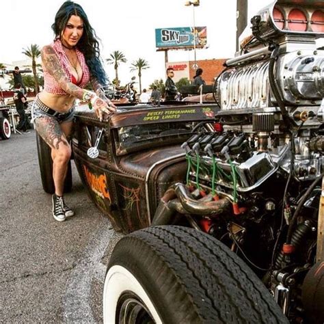 Hot Tattooed Girl And Blown Rat Rod Rat Rods Truck Hot Rods Cars