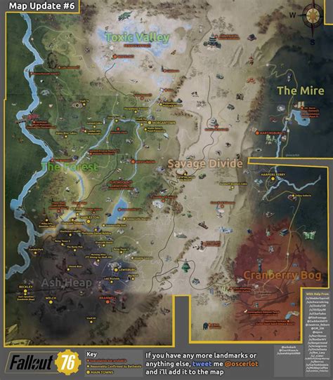 Fallout 76 Map (Update 6) - (/r/fallout X-Post) : fo76