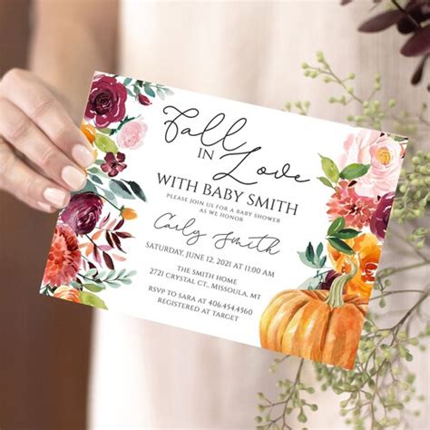 P11 EDITABLE Pumpkin Baby Shower Invitation GIRL Fall Shower Editable