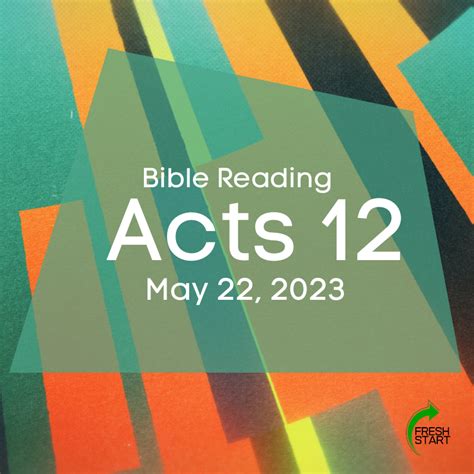 May 22 2023 Bible Reading FRESH START FELLOWSHIP