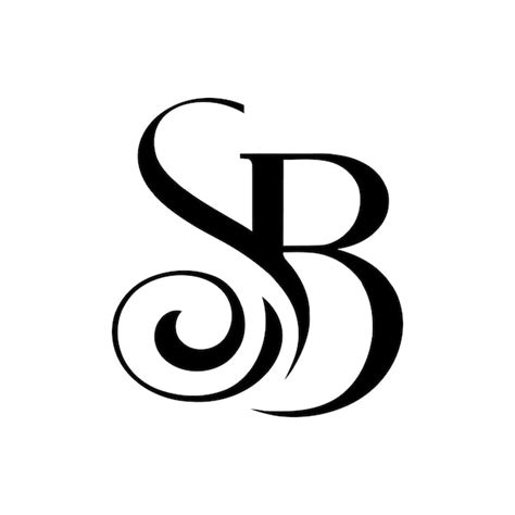 Logotipo De Luxo Sb Elemento Preto E Branco Vetor Premium