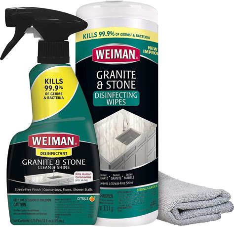 Weiman Disinfectant Granite Cleaner Kit Safely Clean Disinfect And Shine Various Surfaces