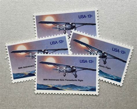 10 Unused Vintage Airplane Postage Stamps / Solo Transatlantic - Etsy