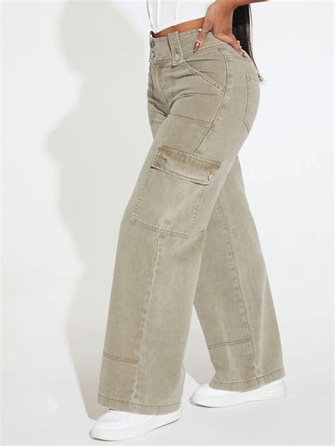 Shein Sxy Flap Pocket Cargo Jeans Shein Uk