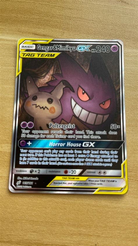 Pokemon TCG SM Team Up 165 181 Gengar Mimikyu GX Full Art Rare Card