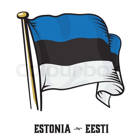 Vintage Engraving Style Estonia Flag Vector Stock Vector Colourbox