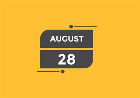 august 28 calendar reminder. 28th august daily calendar icon template. Calendar 28th august icon ...